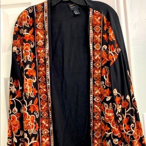 COPY - Forever 21 black and orange embroidery jac…
